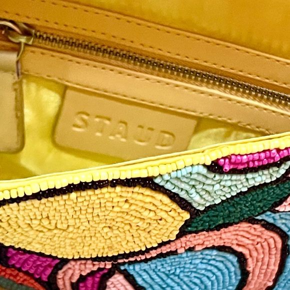 🌺🎉HP🎉🌺 NWOT Staud Beaded Tommy Bag Citrus 🌟Rare Find🌟 - Picture 8 of 16